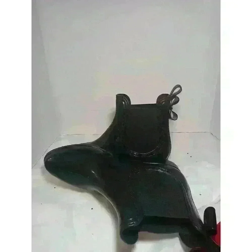 Catherine Malandrino‎ Brielle Chelsea Black Rubber Ankle Rain Boots Sz 41 US 10 - Picture 4 of 5